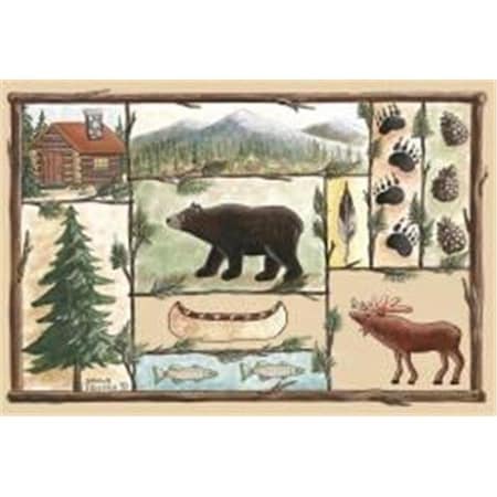 Associated Weavers Custom Printed Rugs CABIN Cabin Wildlife Rug CABIN